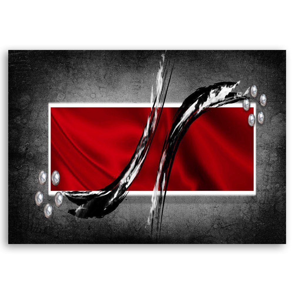 Emaga Obraz na płótnie, Abstrakcja czerwona - 90x60